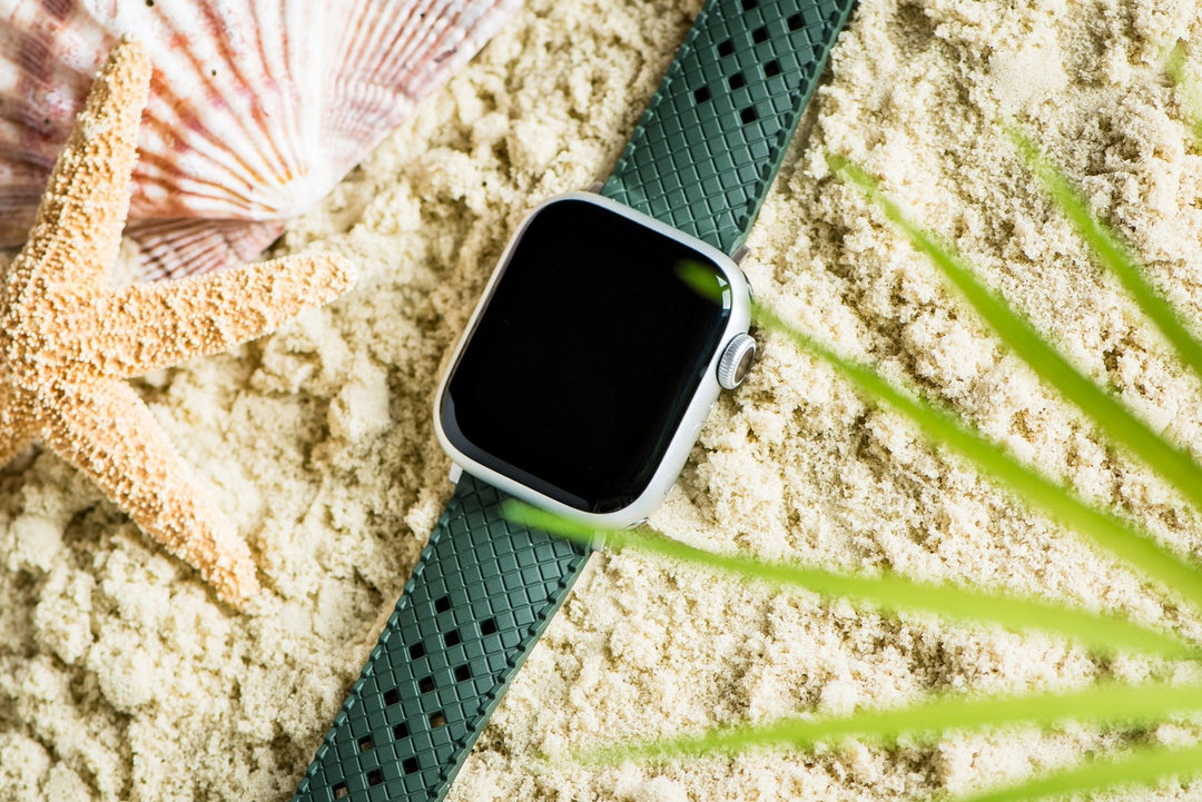 Neo Tropical Rubber Band - For Apple Watch - Green - BluShark Straps