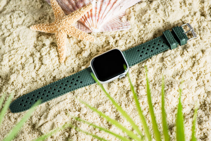 Neo Tropical Rubber Band - For Apple Watch - Green - BluShark Straps