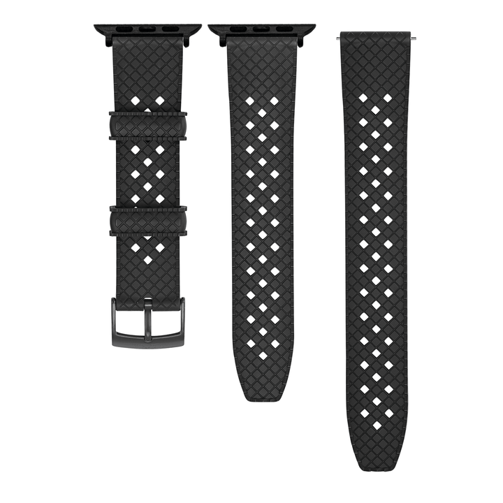 Neo Tropical Rubber Band - For Apple Watch ULTRA - Black - BluShark Straps
