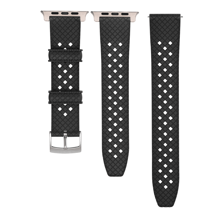 Neo Tropical Rubber Band - For Apple Watch ULTRA - Black - BluShark Straps