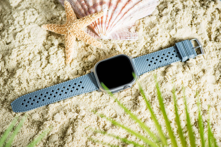Neo Tropical Rubber Band - For Apple Watch ULTRA - Gray - BluShark Straps