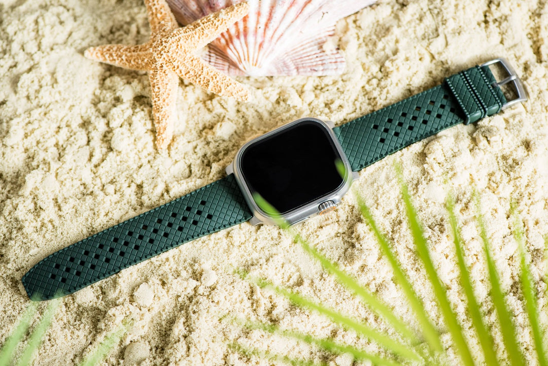 Neo Tropical Rubber Band - For Apple Watch ULTRA - Green - BluShark Straps