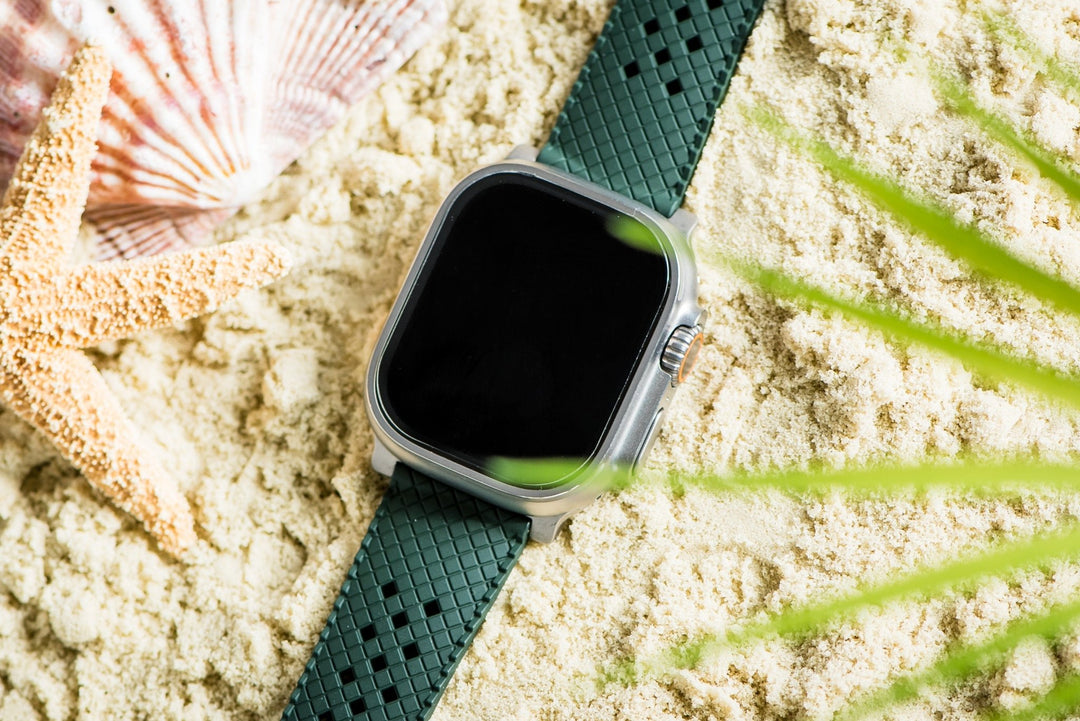 Neo Tropical Rubber Band - For Apple Watch ULTRA - Green - BluShark Straps