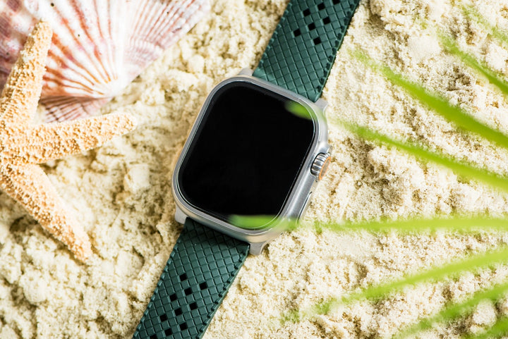 Neo Tropical Rubber Band - For Apple Watch ULTRA - Green - BluShark Straps