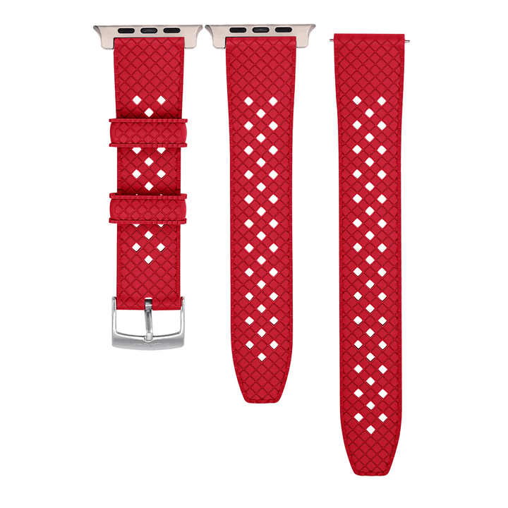 Neo Tropical Rubber Band - For Apple Watch ULTRA - Red - BluShark Straps