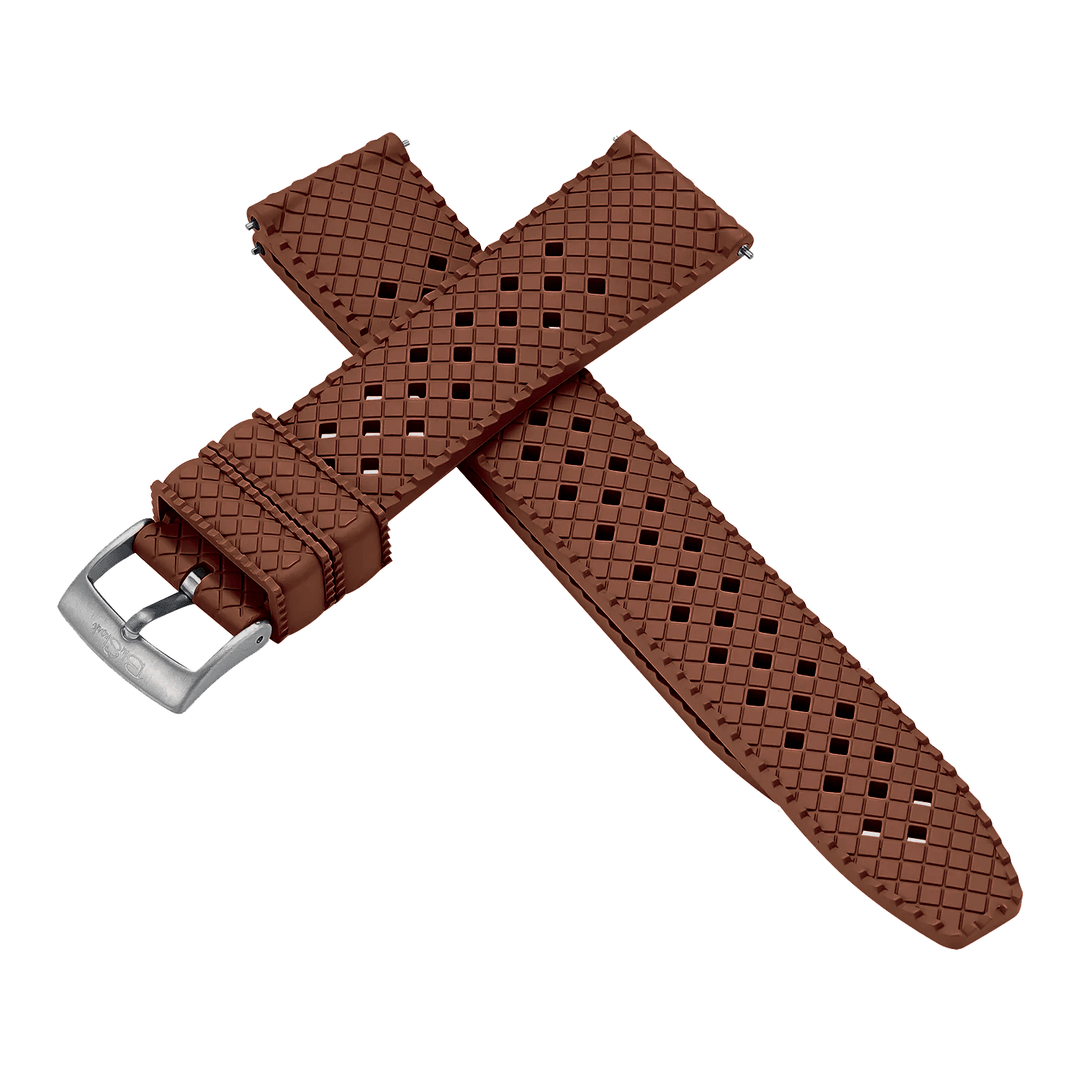 Neo Tropical Rubber - Brown - BluShark Straps - brushed - top view