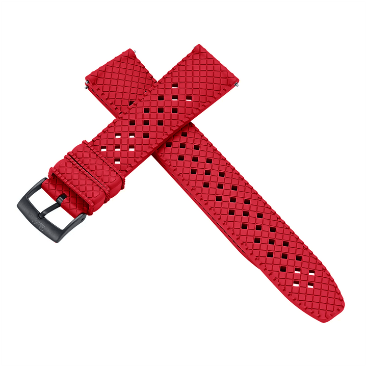 Neo Tropical Rubber Strap by BluShark Straps, top view, pvd