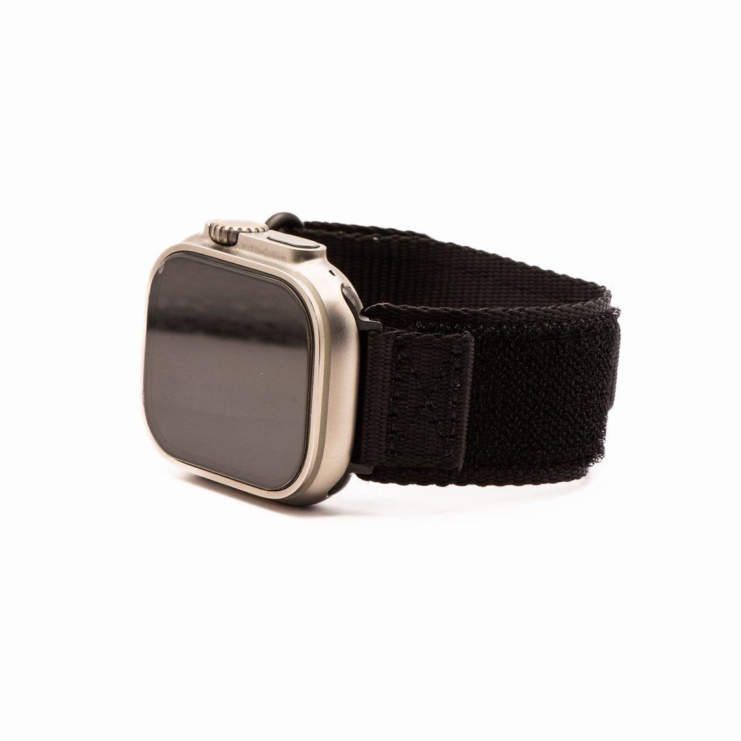 Nylon Velcro Band - For Apple Watch - Black - BluShark Straps