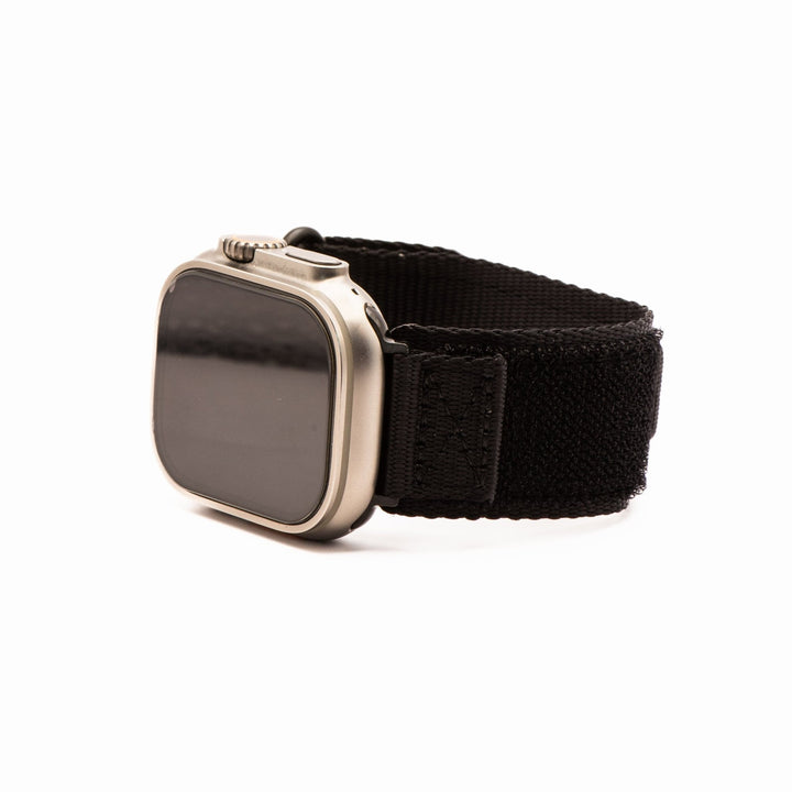 Nylon Velcro Band - For Apple Watch - Black - BluShark Straps