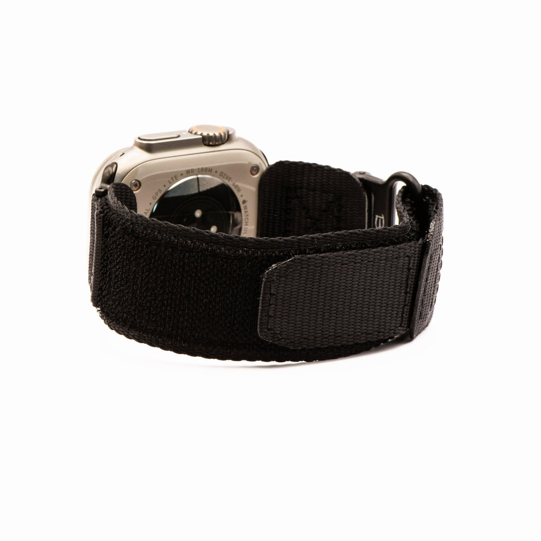 Nylon Velcro Band - For Apple Watch - Black - BluShark Straps