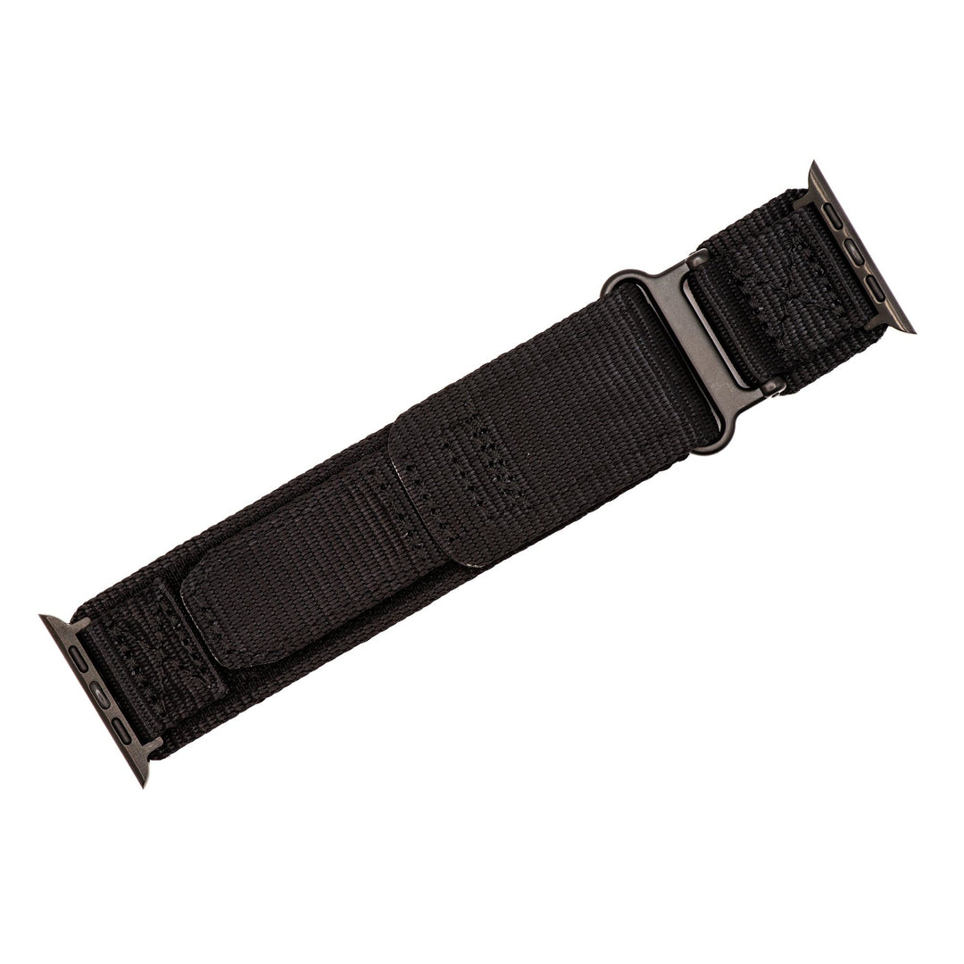 Nylon Velcro Band - For Apple Watch - Black - BluShark Straps