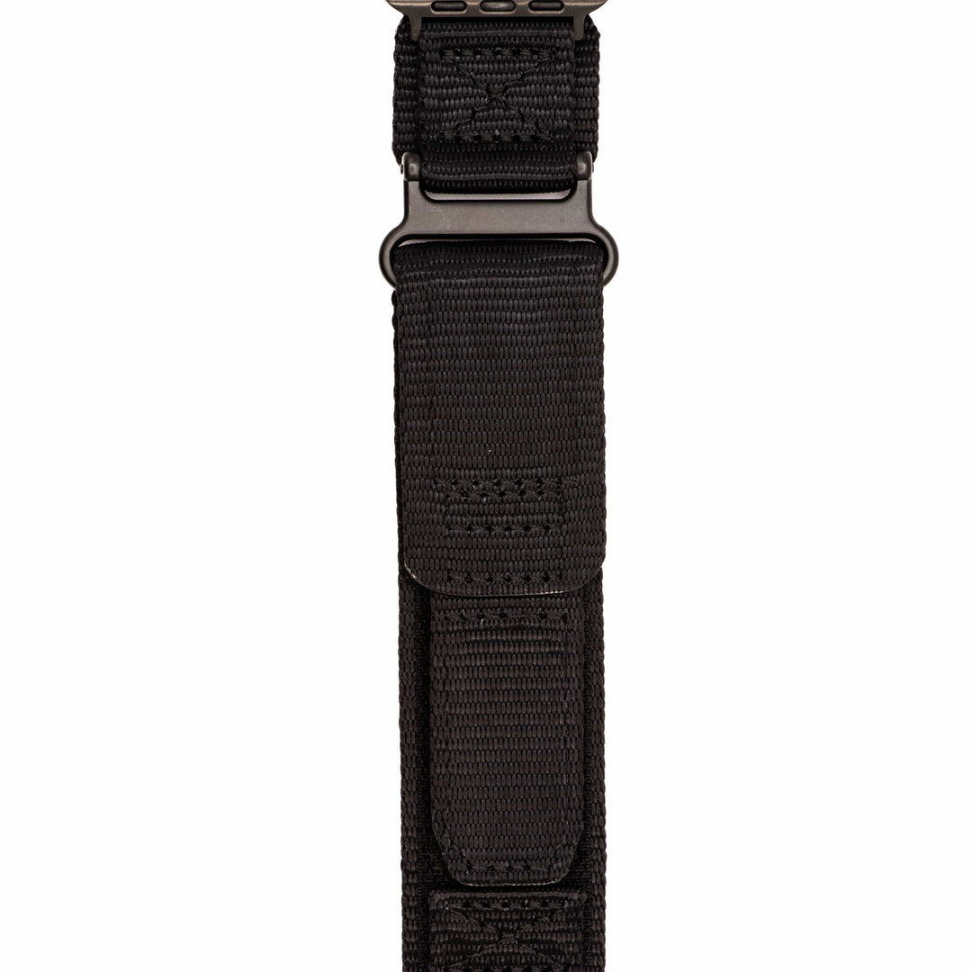Nylon Velcro Band - For Apple Watch - Black - BluShark Straps