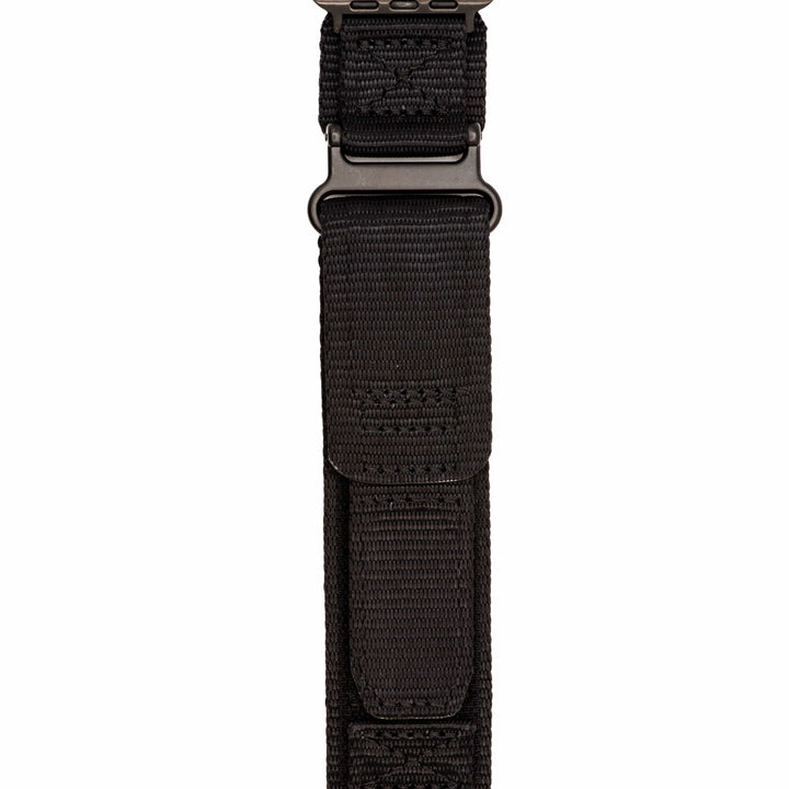 Nylon Velcro Band - For Apple Watch - Black - BluShark Straps