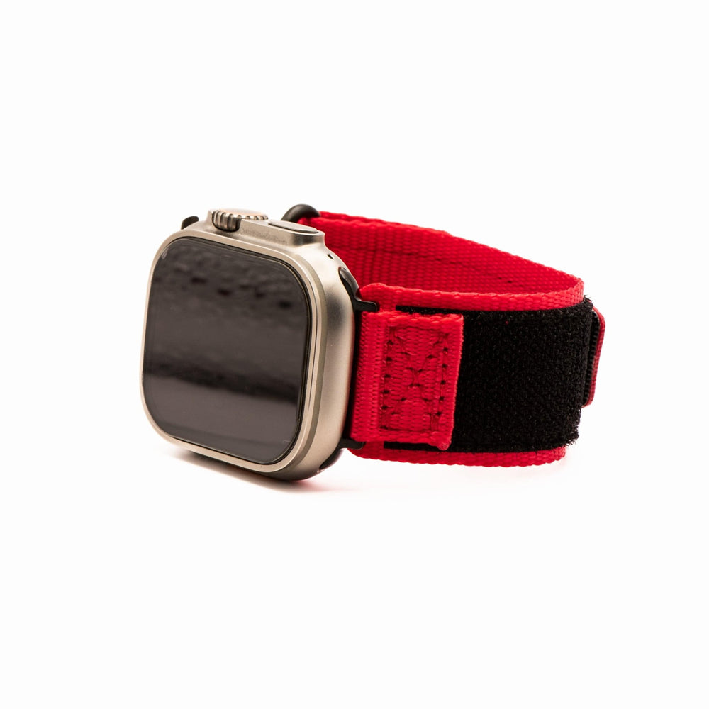 Nylon Velcro Band - For Apple Watch ULTRA - Red - BluShark Straps