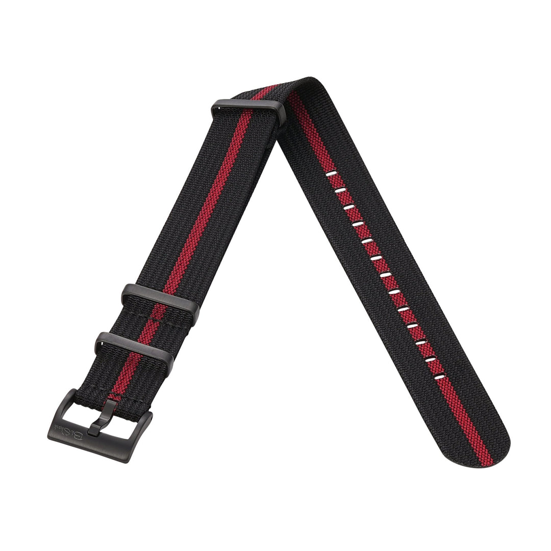 Ribbed DBL - Black & Red - BluShark Straps
