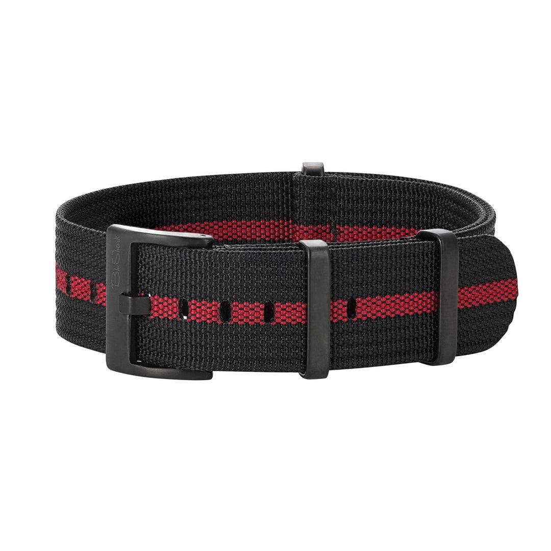 Ribbed DBL - Black & Red - BluShark Straps