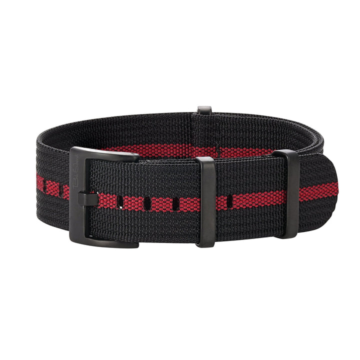 Ribbed DBL - Black & Red - BluShark Straps