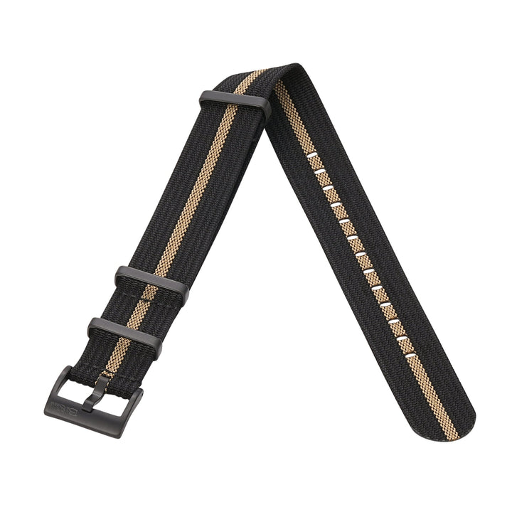 Ribbed DBL - Black & Tan - BluShark Straps