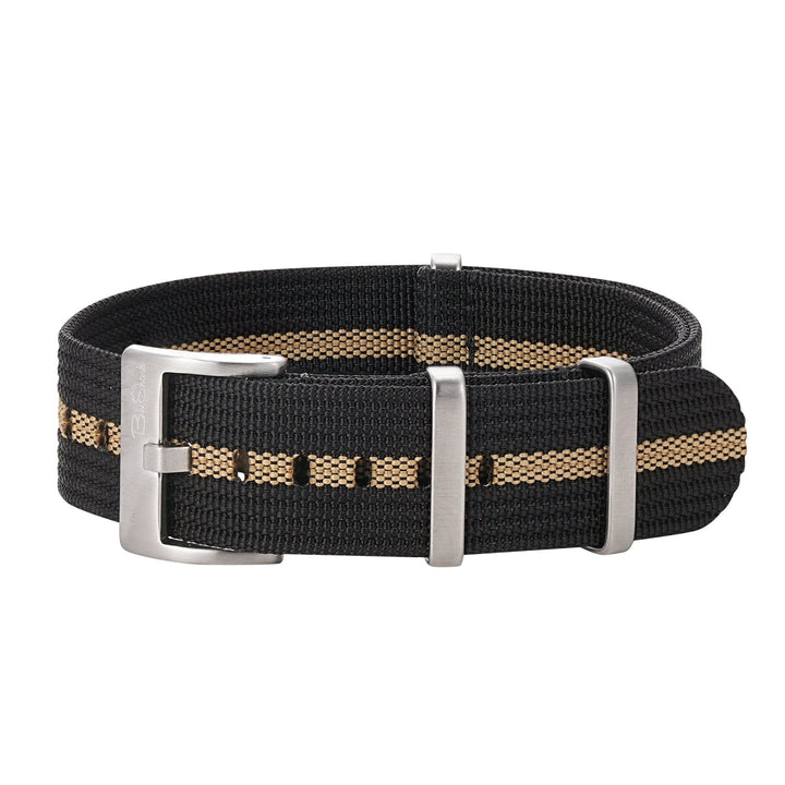 Ribbed DBL - Black & Tan - BluShark Straps