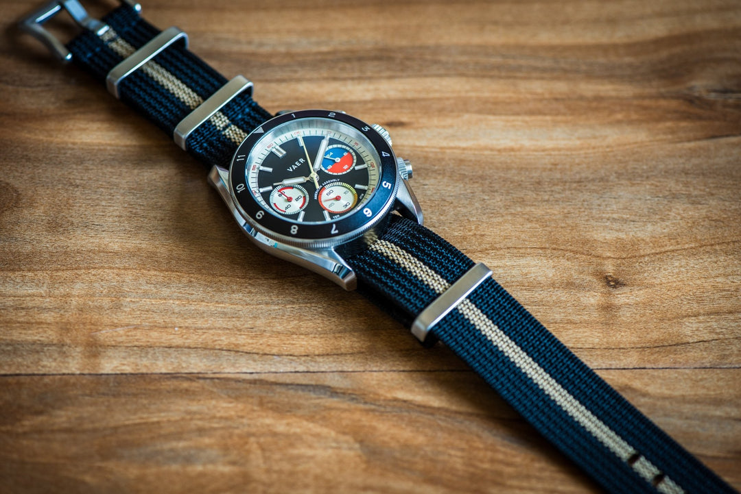 Ribbed DBL - Black & Tan - BluShark Straps