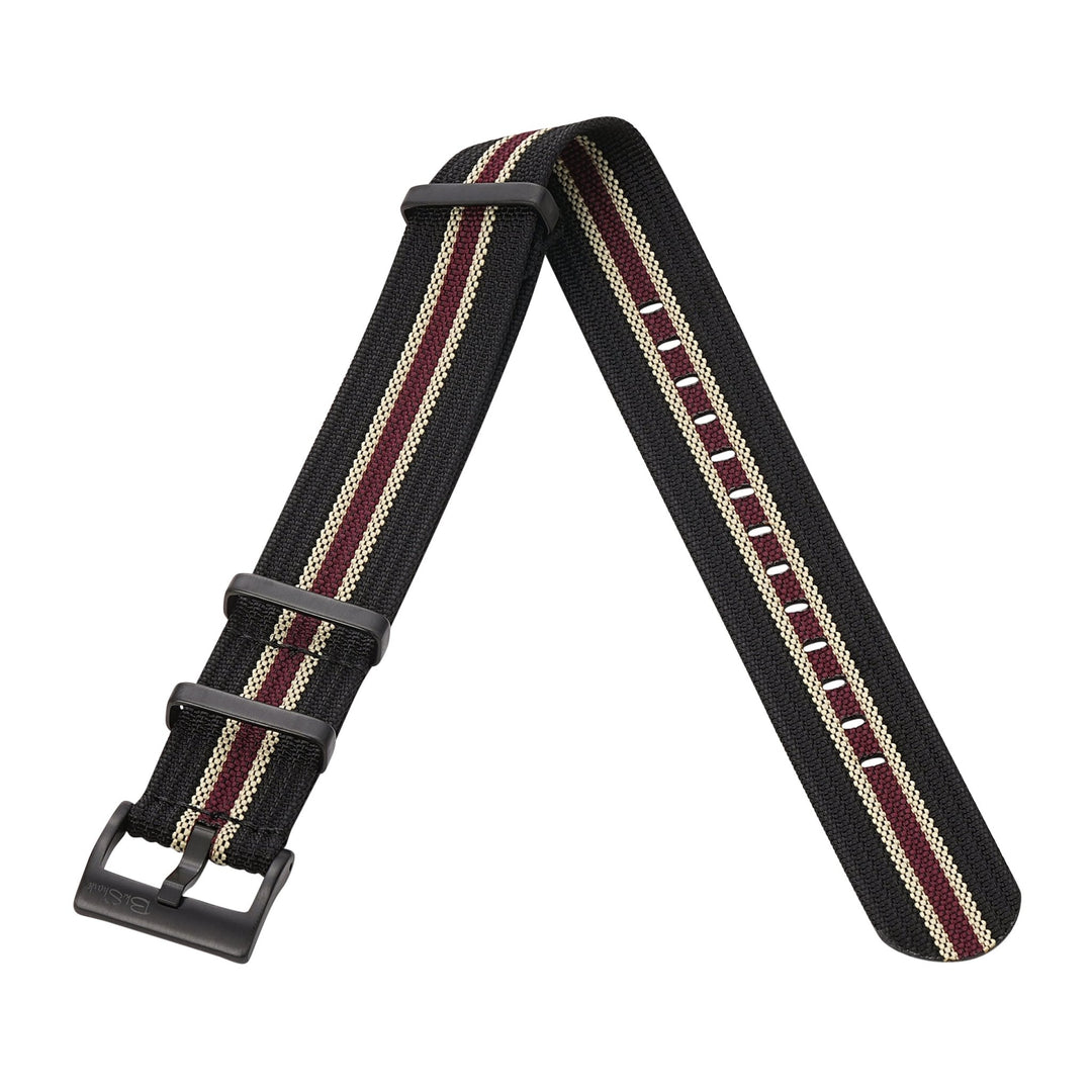 Ribbed DBL - Black, Tan & Red - BluShark Straps