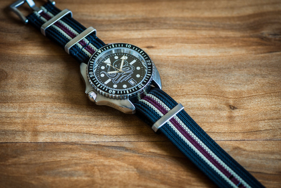Ribbed DBL - Black, Tan & Red - BluShark Straps