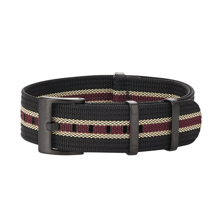 Ribbed DBL - Black, Tan & Red - BluShark Straps
