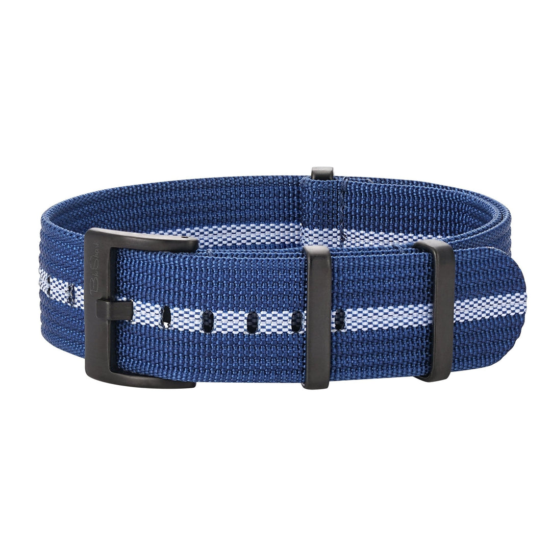 Ribbed DBL - Blue & White - BluShark Straps