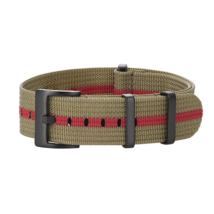 Ribbed DBL - Olive & Red - BluShark Straps
