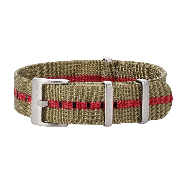 Ribbed DBL - Olive & Red - BluShark Straps
