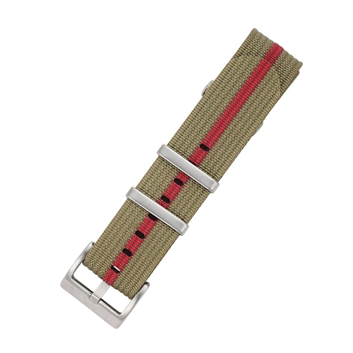 Ribbed DBL - Olive & Red - BluShark Straps