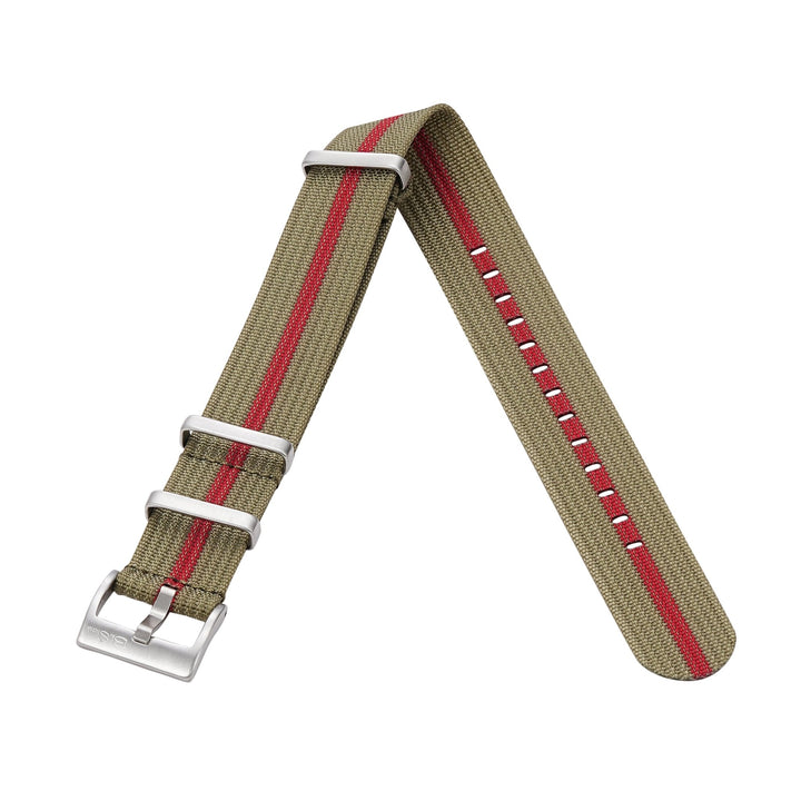 Ribbed DBL - Olive & Red - BluShark Straps