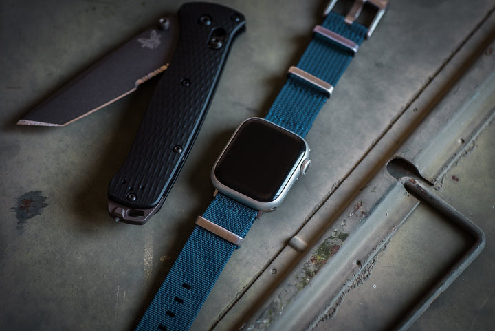 Ribbed Mako FN Band - For Apple Watch - Blue - BluShark Straps