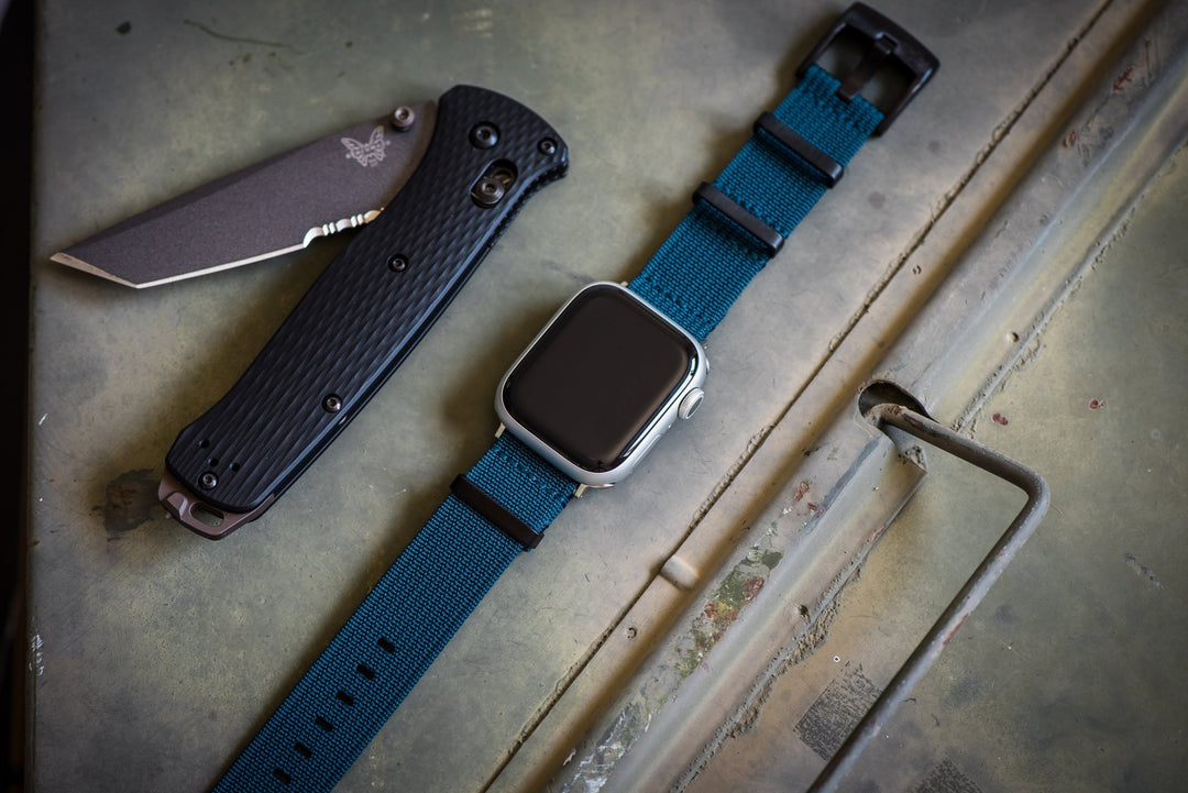 Ribbed Mako FN Band - For Apple Watch - Blue - BluShark Straps