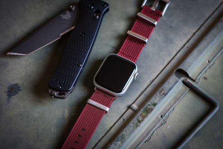 Ribbed Mako FN Band - For Apple Watch - Merlot - BluShark Straps