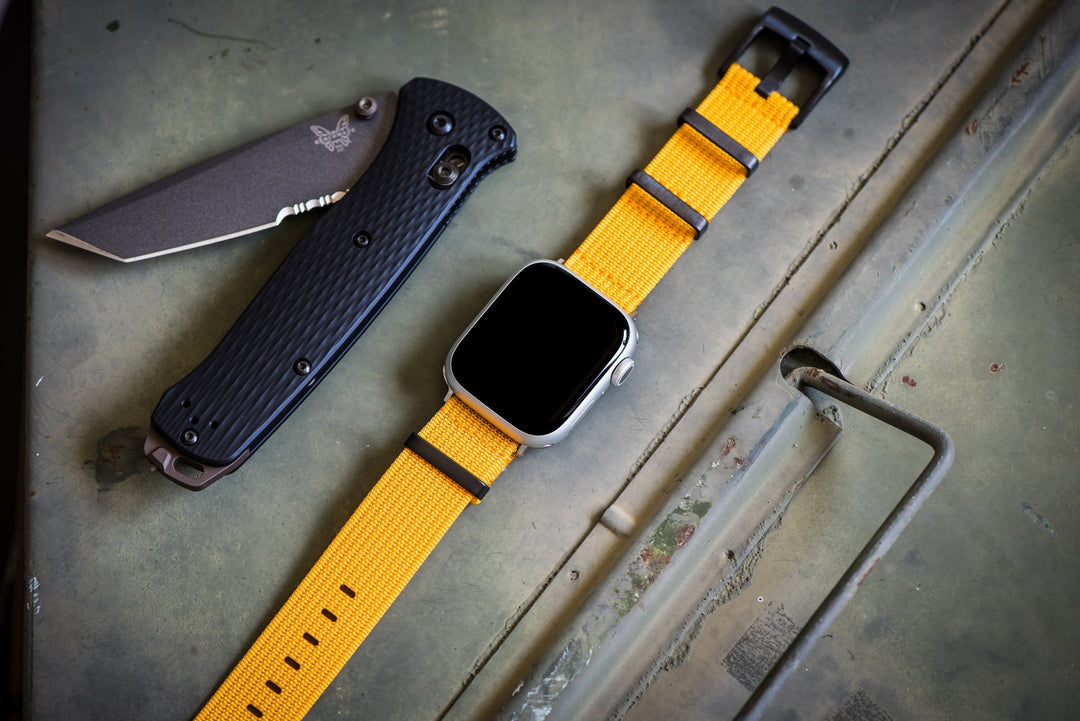 Ribbed Mako FN Band - For Apple Watch - Mustard Yellow - BluShark Straps