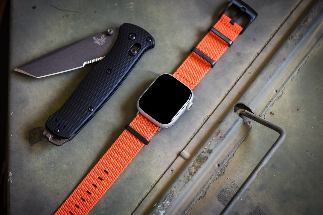 Ribbed Mako FN Band - For Apple Watch - Orange - BluShark Straps