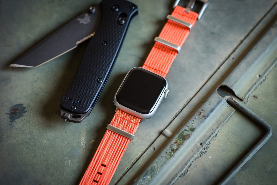 Ribbed Mako FN Band - For Apple Watch - Orange - BluShark Straps