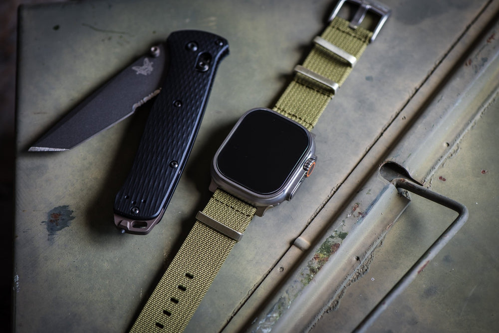 Ribbed Mako FN Band - For Apple Watch ULTRA - Army Green - BluShark Straps
