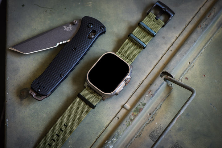 Ribbed Mako FN Band - For Apple Watch ULTRA - Army Green - BluShark Straps