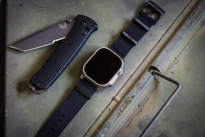 Ribbed Mako FN Band - For Apple Watch ULTRA - Black - BluShark Straps
