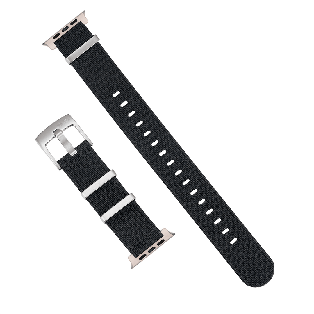 Ribbed Mako FN Band - For Apple Watch ULTRA - Black - BluShark Straps