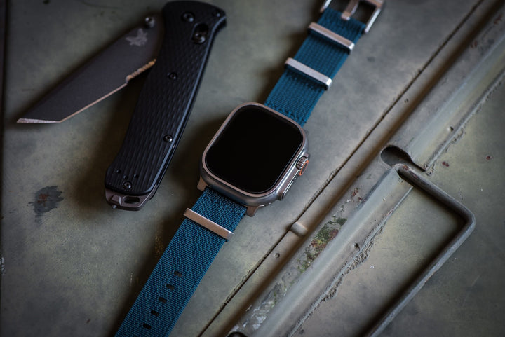 Ribbed Mako FN Band - For Apple Watch ULTRA - Blue - BluShark Straps