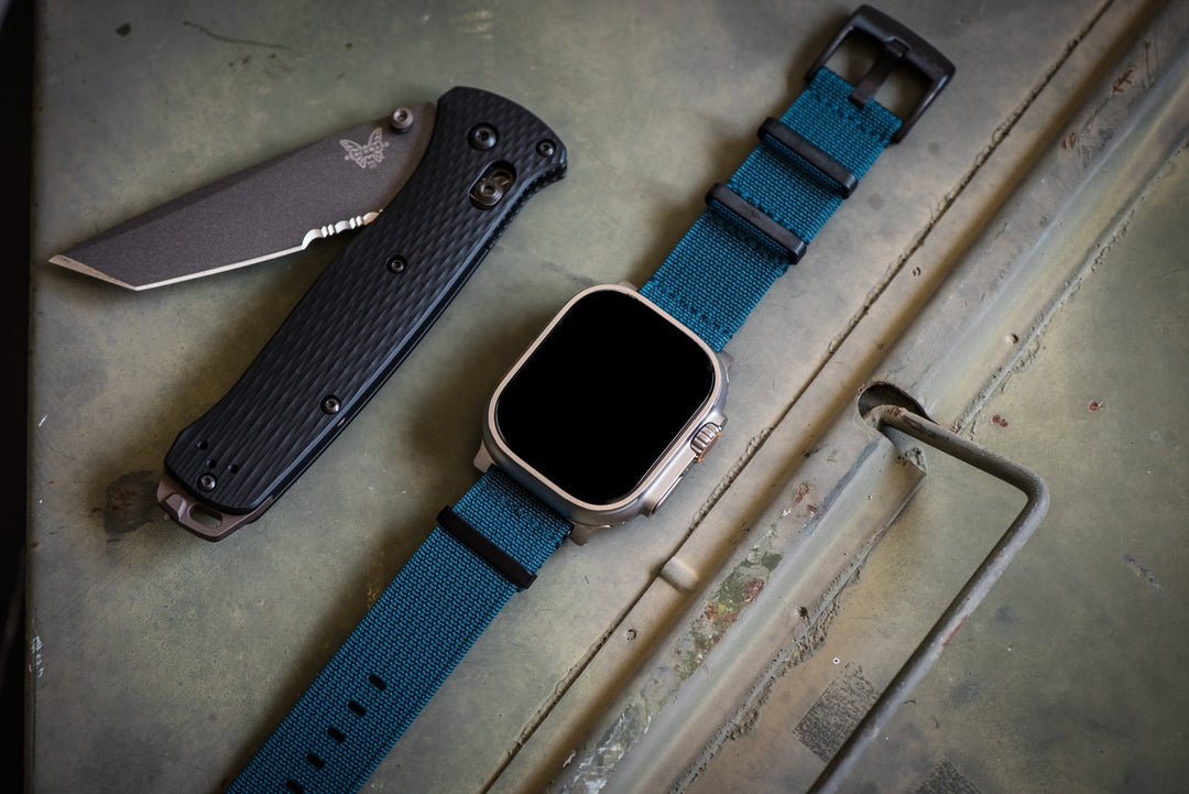 Ribbed Mako FN Band - For Apple Watch ULTRA - Blue - BluShark Straps