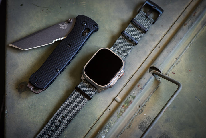 Ribbed Mako FN Band - For Apple Watch ULTRA - Gray - BluShark Straps