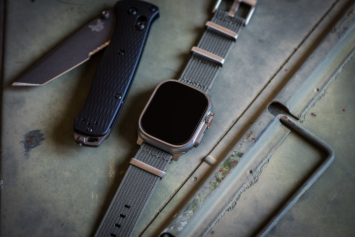 Ribbed Mako FN Band - For Apple Watch ULTRA - Gray - BluShark Straps
