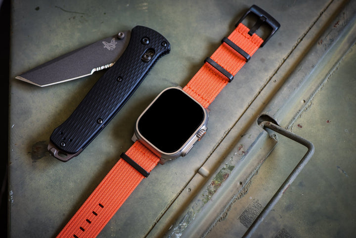 Ribbed Mako FN Band - For Apple Watch ULTRA - Orange - BluShark Straps