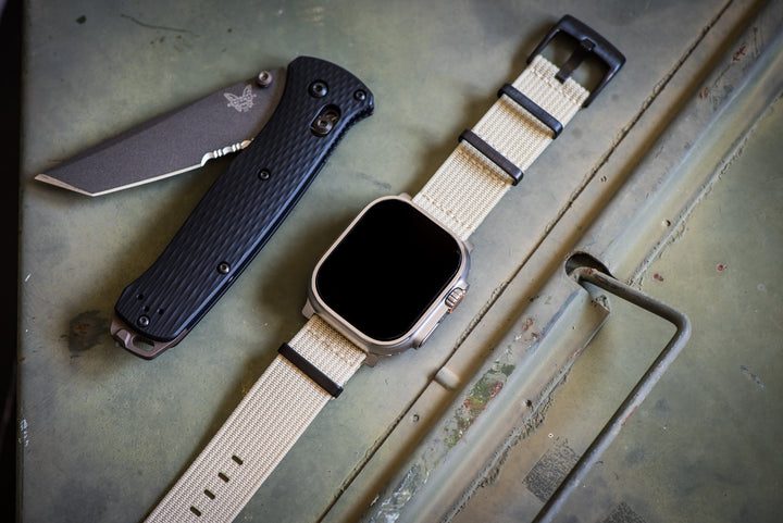Ribbed Mako FN Band - For Apple Watch ULTRA - Sand - BluShark Straps