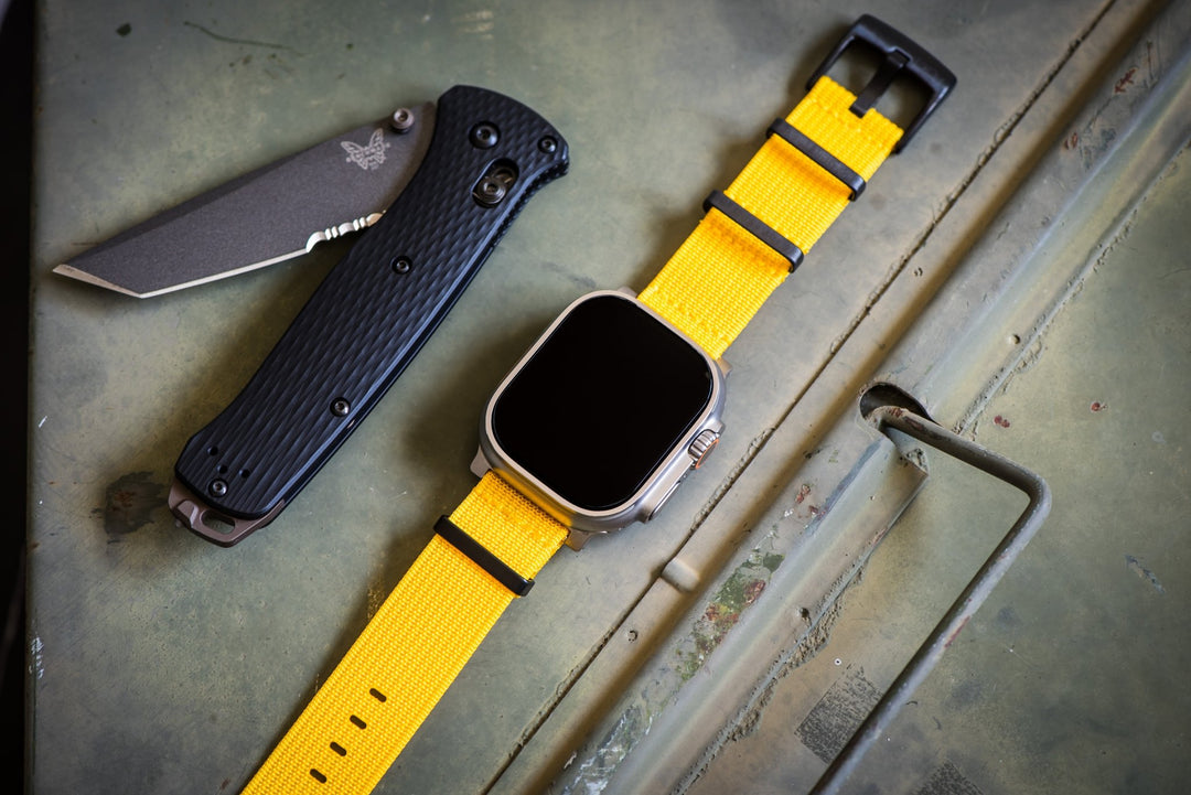 Ribbed Mako FN Band - For Apple Watch ULTRA - Sunflower Yellow - BluShark Straps