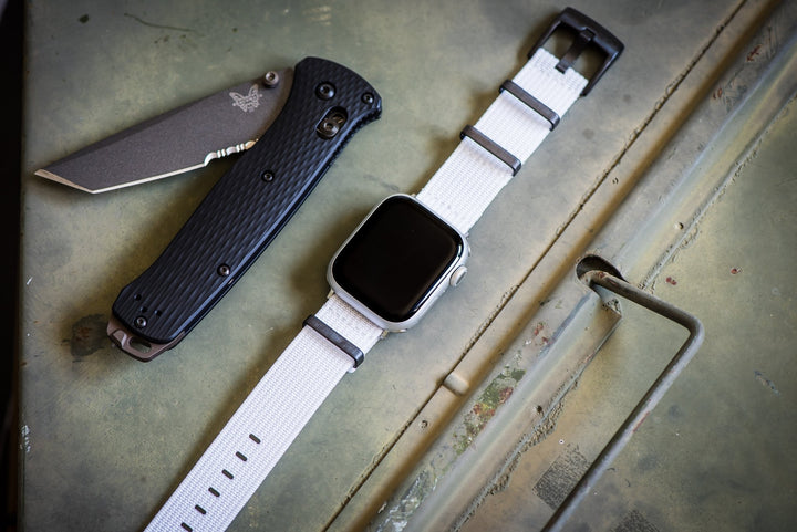 Ribbed Mako FN Band - For Apple Watch - White - BluShark Straps